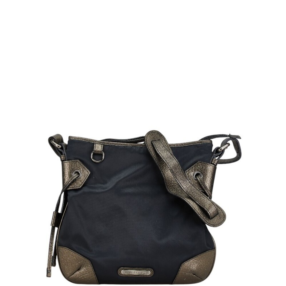 Burberry crossbody shoulder bag black Khaki Green nylon leather